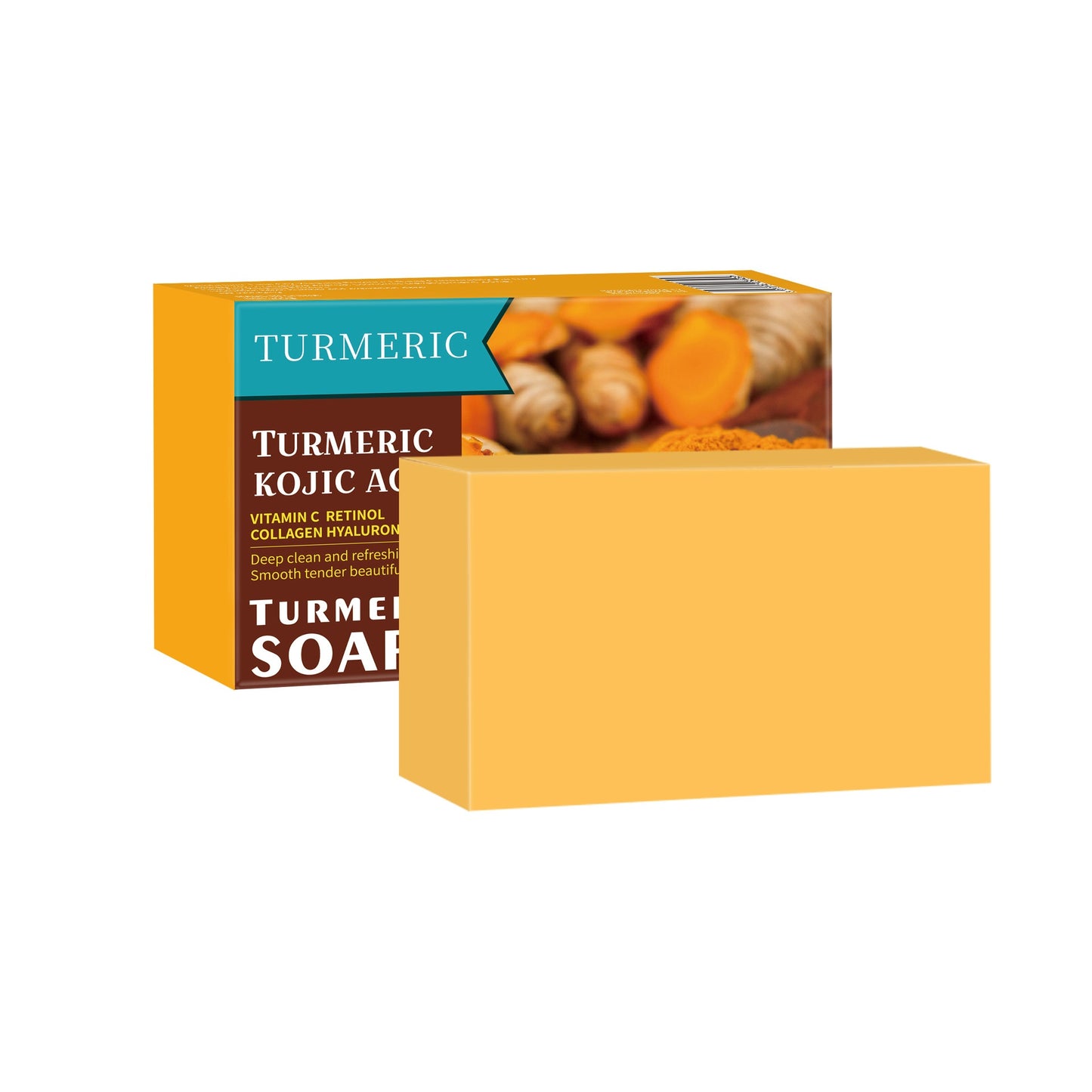 Turmeric Soap Rice Soap VC Handcrafted Cold-Pressed Soap for Cleansing Bathing and Face Washing
