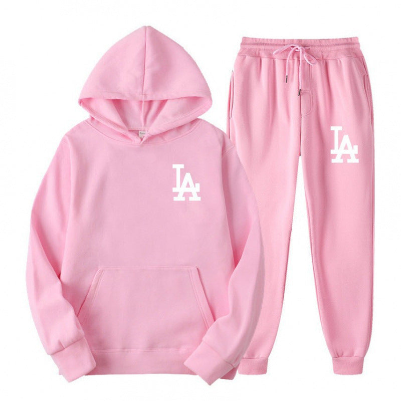 Hooded Sweatshirt Printed Unisex Lightweight Fleece Trendy Loose Casual Sweatshirt and Pants Set Jacket Winter Men's Fashion