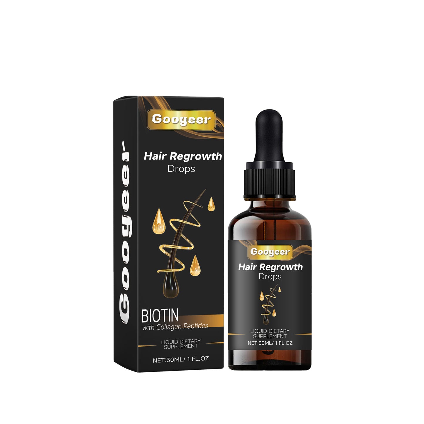 Googeer Hair Regrowth Drops, Repair Dry Hair Smooth Hair Solid Hair Thick Prevent Hair Loss