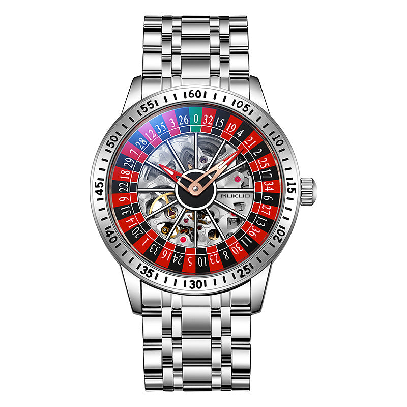 Authentic Export Wooden Wide Gamble Plate Men's Fully Automatic Mechanical Watch Waterproof Luminous Fashion Trendy Wristwatch