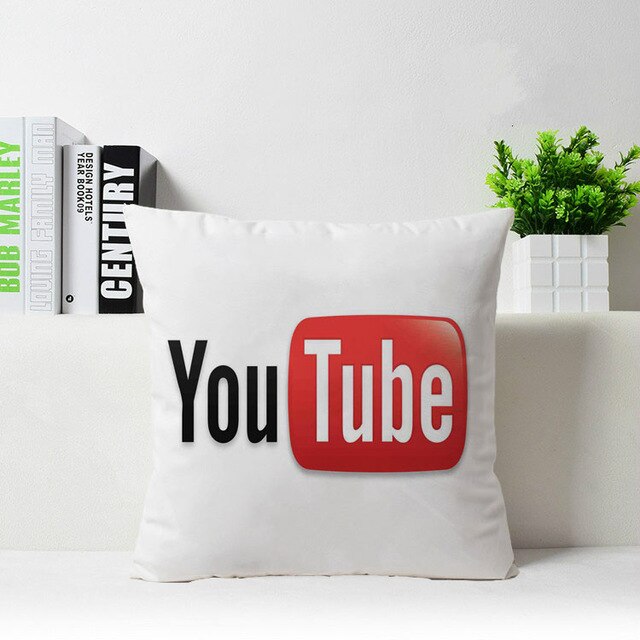 Instagram Youtube Facebook google twitter Pinterest Customized Zippered Square Throw Pillowcase Sham Protector