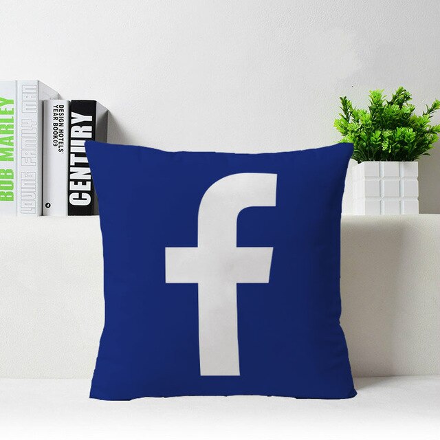 Instagram Youtube Facebook google twitter Pinterest Customized Zippered Square Throw Pillowcase Sham Protector