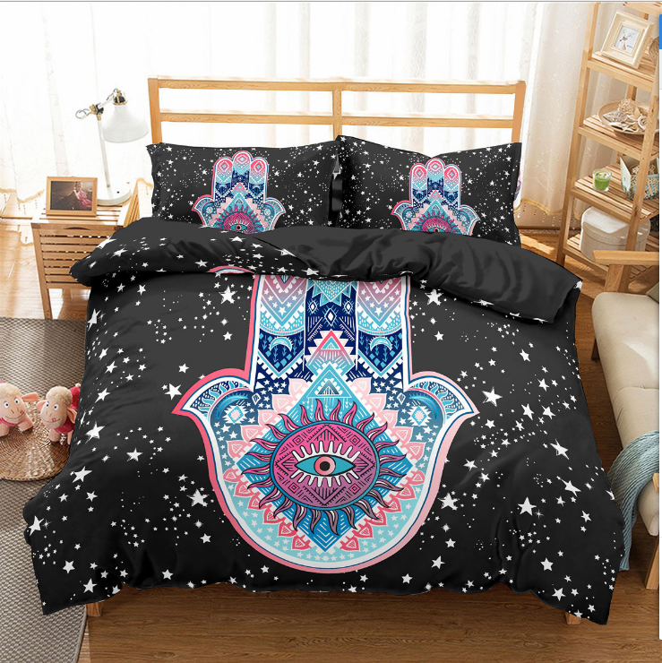 3D palm new digital printing bed three piece set
