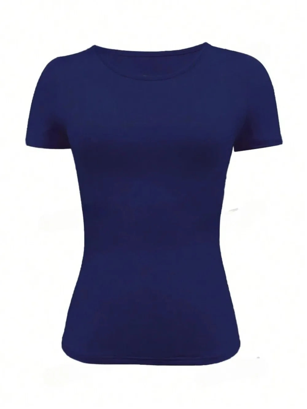 Short slim fit round neck short sleeved T-shirt