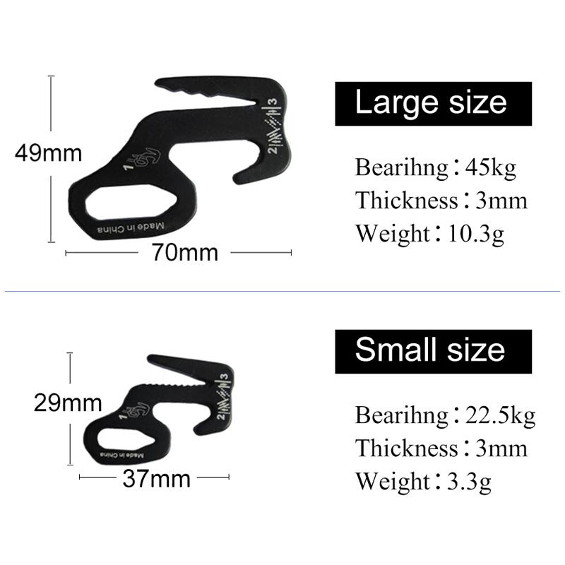 ShineTrip 2pcs  Outdoor Camping Tent Hook Aluminum Alloy 9 Shape Buckle Wind Rope Stopper Bundle Tight Paracord Sun Shelter