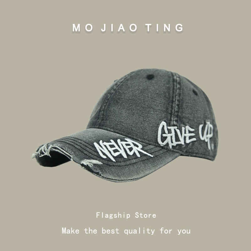 Summer sun shading letter embroidery versatile face enhancing small duckbill hat