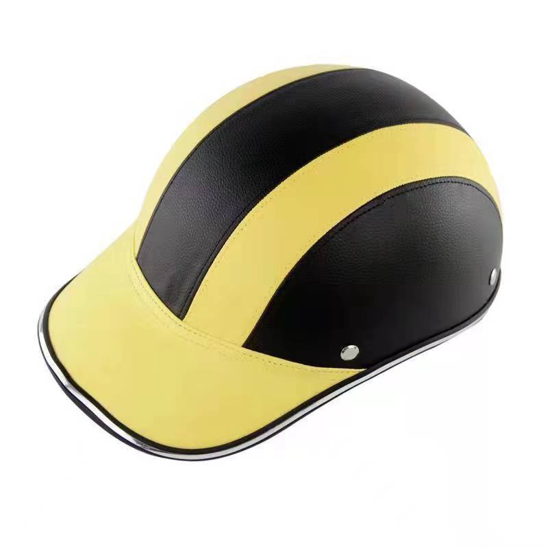 Motorcycle Helmet Summer Half Helmet Electric Car Leather Hat Men's and Women's Personality Baseball Leather Helmet