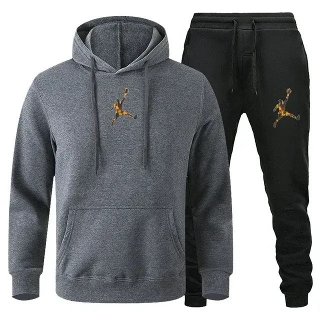 European and American new sports men's hoodie set sports hoodie