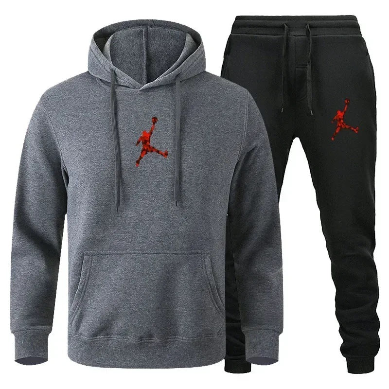 European and American new sports men's hoodie set sports hoodie