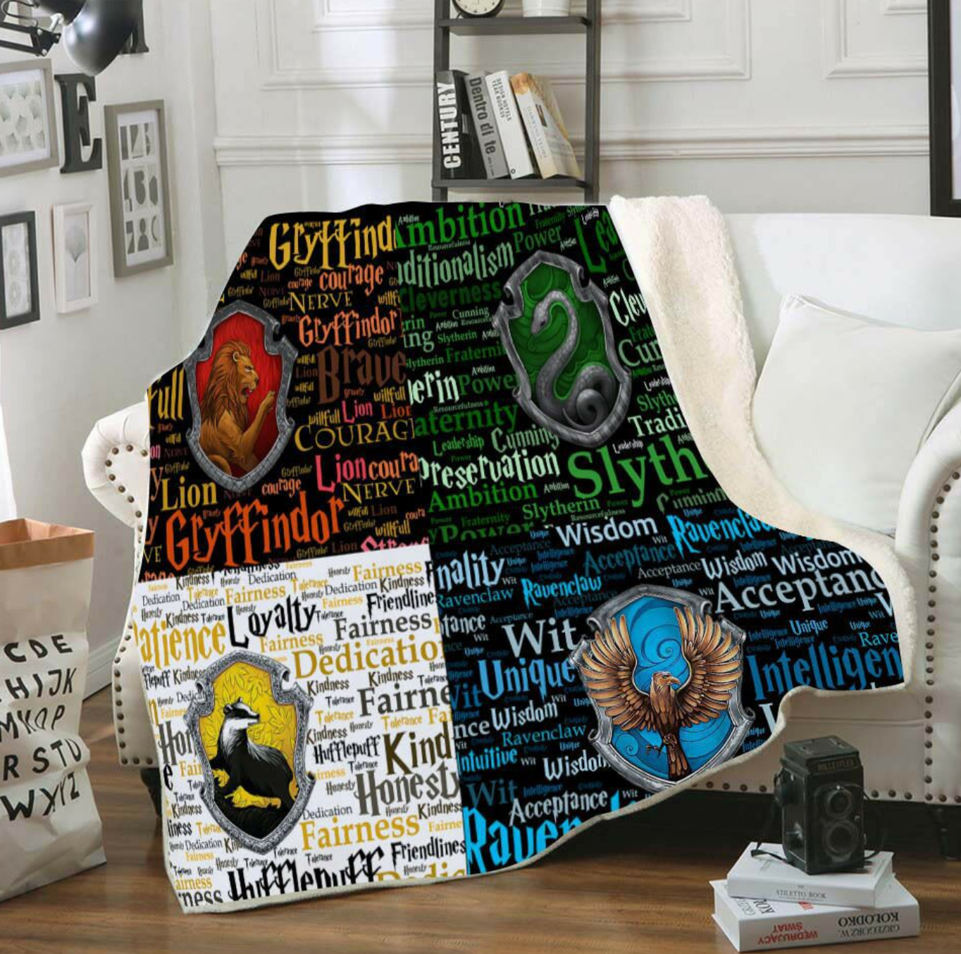 Harry Potter 3d Digital Printing Cotton Velvet Square Blanket Double-Layer Thickened Lazy Sofa Blanket