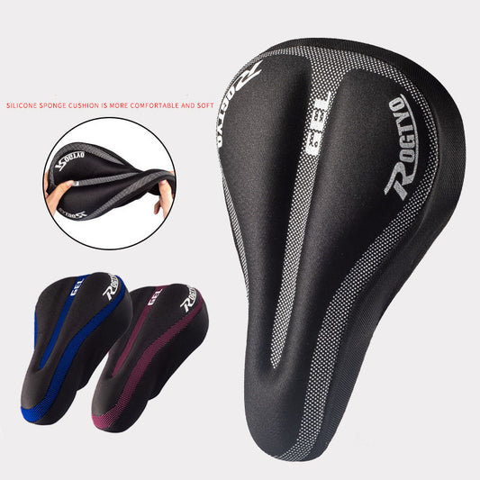 Bicycle Silicone Seat Cover Mountain Bike Thickened Comfortable Cushion Cover Tie Rope Reinforced Saddle Cover Riding Equipment Accessories