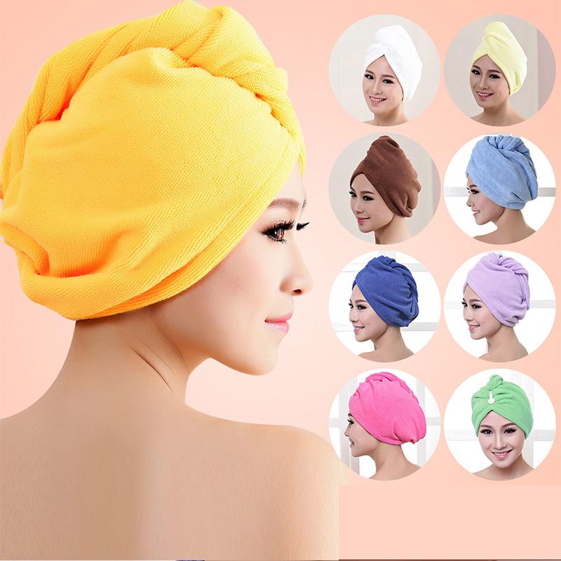Women Bathroom Super Absorbent Quick-drying Microfiber Bath Towel Hair Dry Cap Salon Towel
