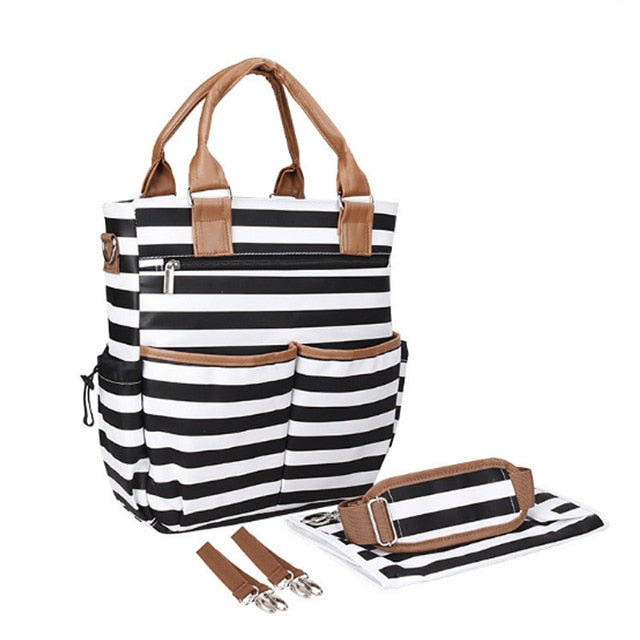 Multifunctional Mummy Maternity Diaper Bags Change Pad Hooks Tissue Box Baby Bag Travel Nappy Bag New Fashion Diaper Tote Bag