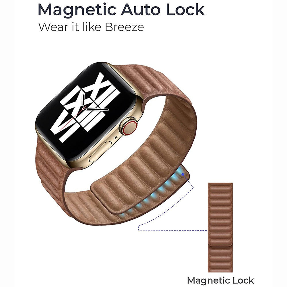 Suitable For iwatch8 Watchband S7 SE 6/5/43 Magnetic Suction New Leather Loopback Chain Apple Watch Wristband