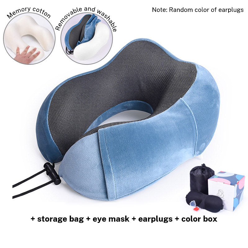 U Shaped Pillow Memory Cotton Travel Pillow Neck Protection Pillow Aircraft Nap Neck Protection Pillow Storage Magnetic Cloth