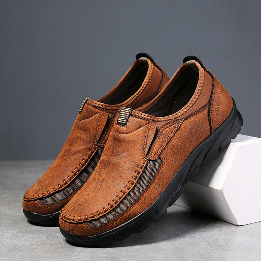 Men's shoes, fashionable and breathable, men's business shoes, British lazy shoes, dad's single shoes, casual shoes, men's shoes