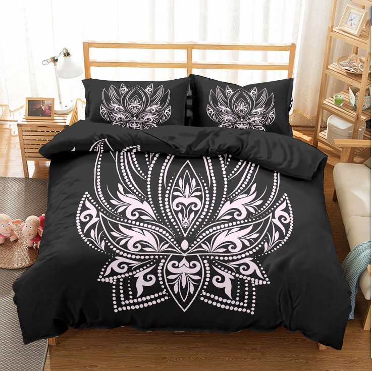 3D palm new digital printing bed three piece set