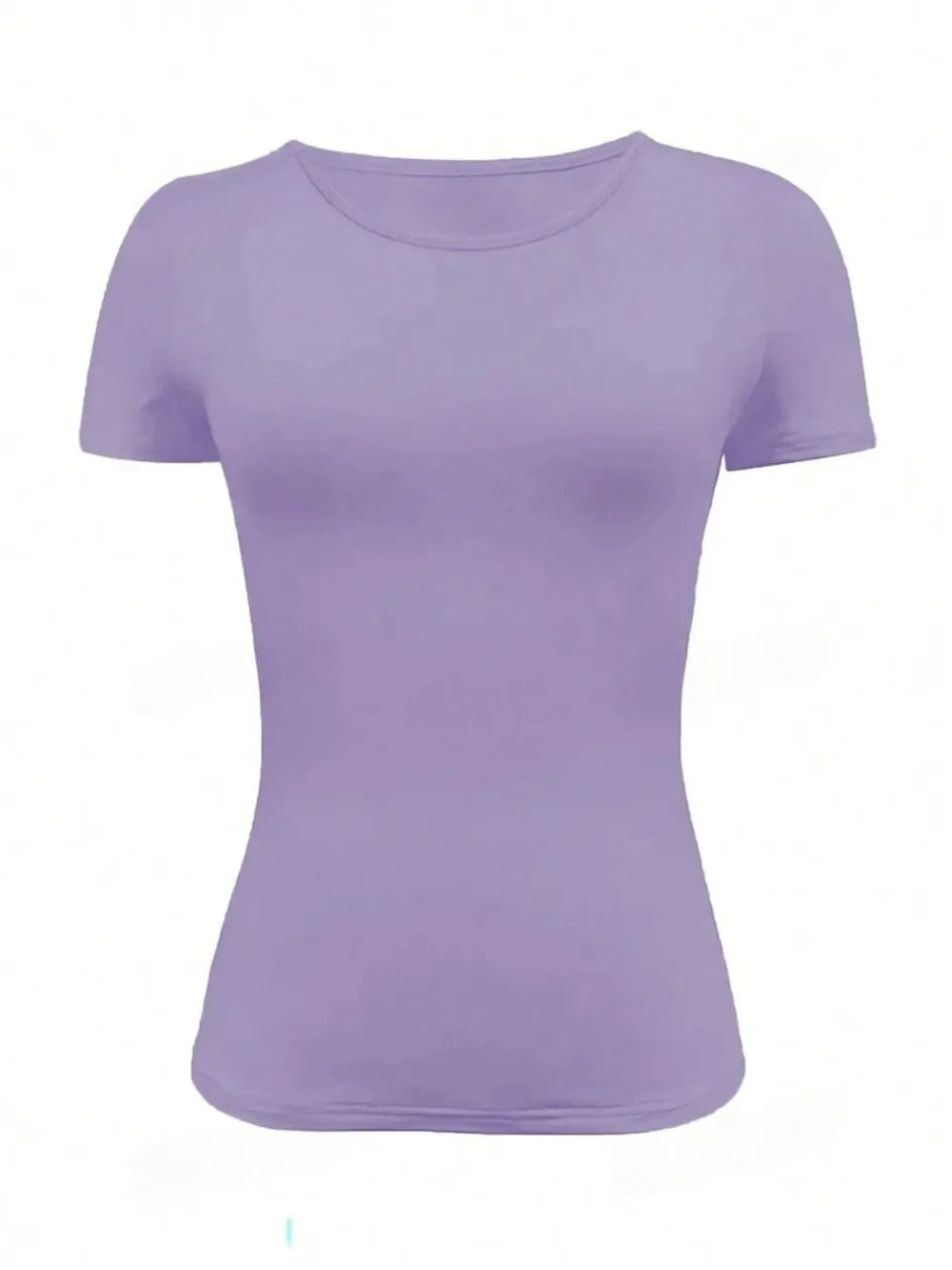 Short slim fit round neck short sleeved T-shirt