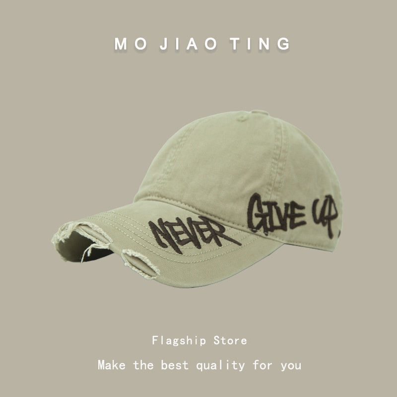 Summer sun shading letter embroidery versatile face enhancing small duckbill hat