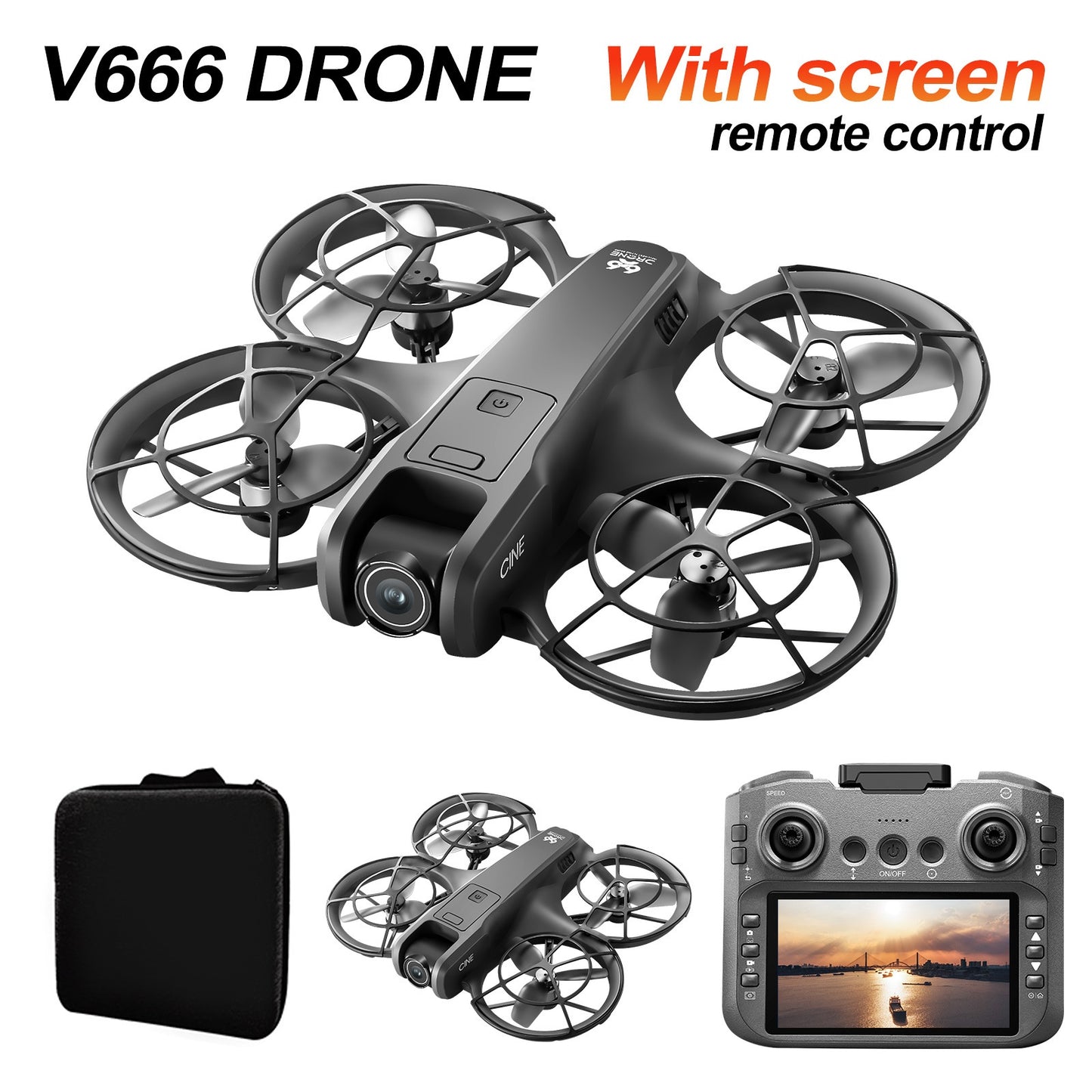 Motor Drone with Screen GPS Aerial Photography Foldable Remote Control Aircraft