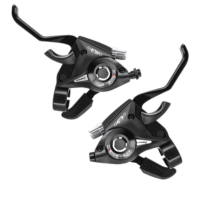 Mountain Bike Gear Shifter 21/24-Speed Brake Handle Bicycle Shift 7/8-Speed Aluminum Alloy One-Piece Handle