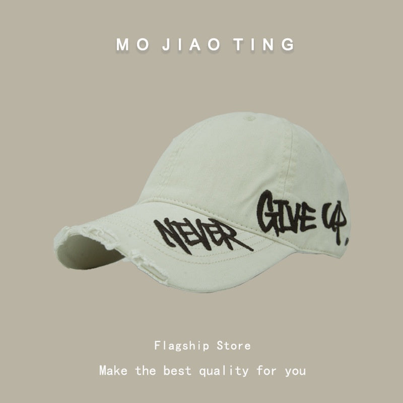Summer sun shading letter embroidery versatile face enhancing small duckbill hat