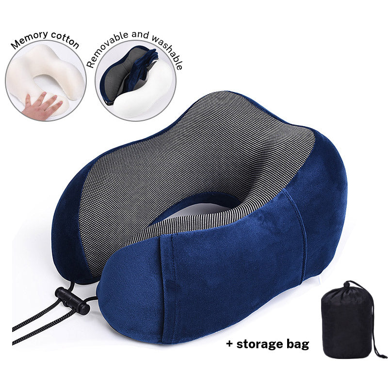 U Shaped Pillow Memory Cotton Travel Pillow Neck Protection Pillow Aircraft Nap Neck Protection Pillow Storage Magnetic Cloth