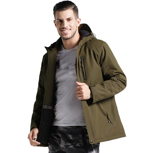 Winter USB Infrared Heating Cotton Men Women Jacket Outdoor Camping Windproof Windbreaker Hiking Climbing Fleece Coat