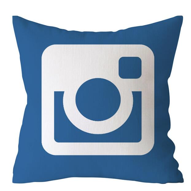 Instagram Youtube Facebook google twitter Pinterest Customized Zippered Square Throw Pillowcase Sham Protector