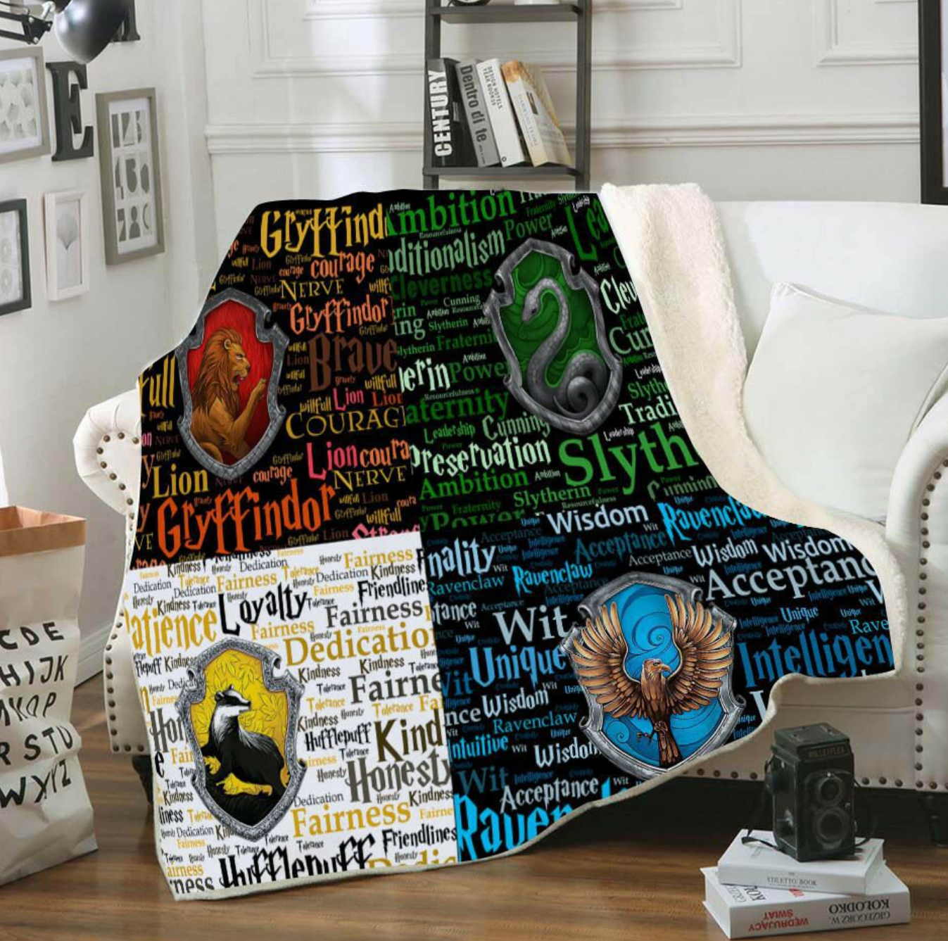Harry Potter 3d Digital Printing Cotton Velvet Square Blanket Double-Layer Thickened Lazy Sofa Blanket