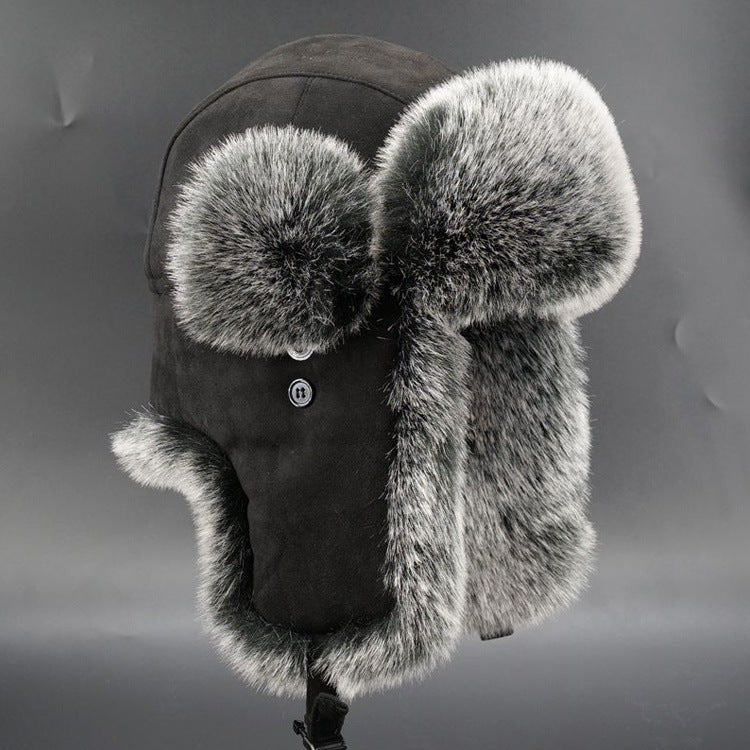 New Lei Feng hat men's oversized ear protection and cold proof hat winter Northeast cotton hat skiing hat retro trend