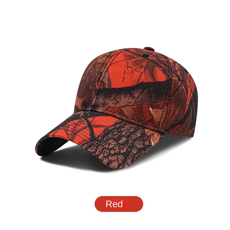 Camouflage Baseball Cap for Men with Large Brim, Outdoor Sun Protection, Adjustable Hat