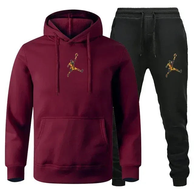 European and American new sports men's hoodie set sports hoodie