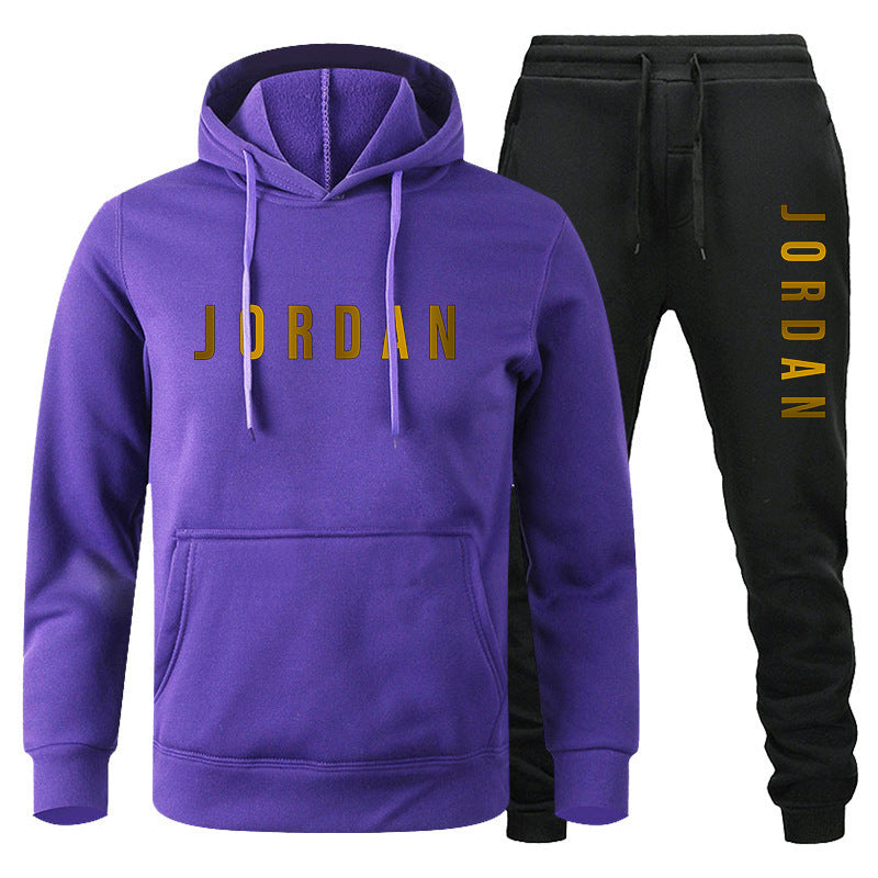 Sweatshirt set for autumn and winter men's casual sports hoodie set