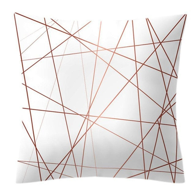 Lash Pillow Case Rose Gold Geometric Pineapple Glitter Polyester Sofa Decorative Cushion Cover for Home Decor