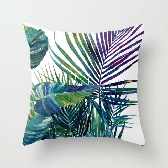 Elife Retro Green Leaves Cactus Linen cotton cushion case Polyester Home Decor Bedroom Decorative Sofa Car Throw Pillows