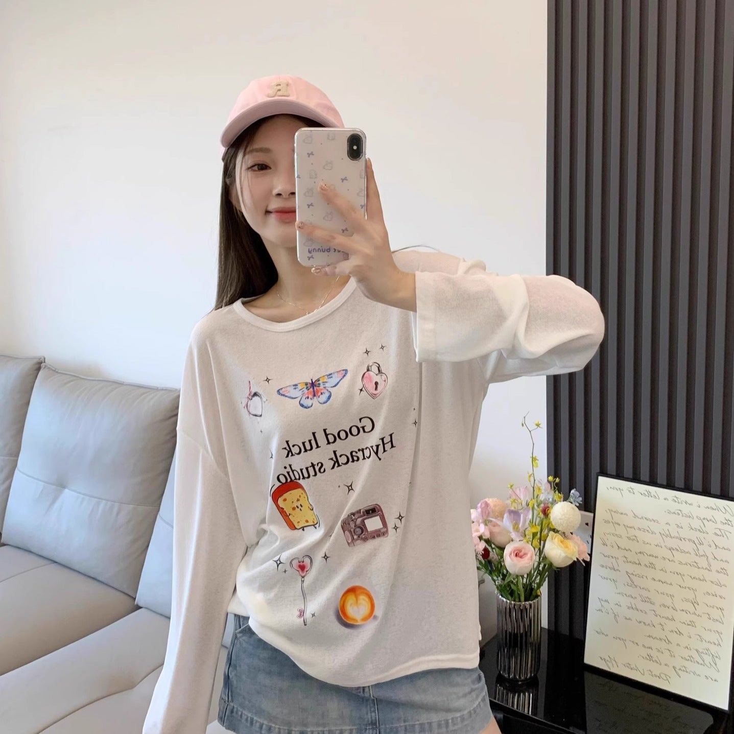 Fun Print Long Sleeve T-Shirt for Women,Lightweight, Loose Fit, Sun Protection Cover-Up