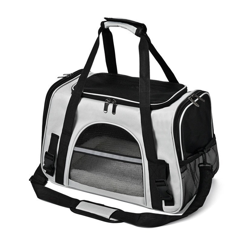 Foldable & Expandable Pet Carrier Bag - Mesh Breathable Cat/Dog Travel Bag, Convertible Crossbody Handbag for Small Pets
