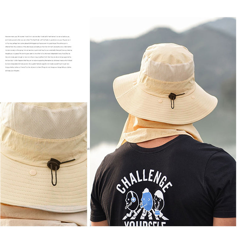 Fisherman's Hat Male Sunshade Hat Summer Outdoor Quick-Drying Sunscreen Fishing Breathable Sun Hat