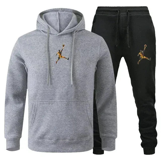 European and American new sports men's hoodie set sports hoodie