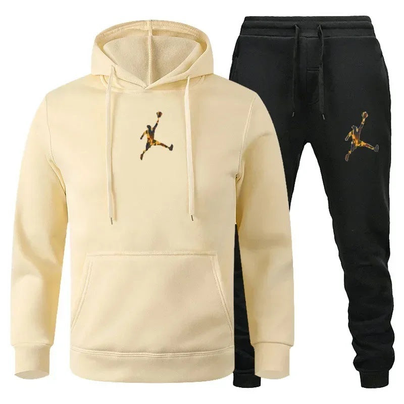 European and American new sports men's hoodie set sports hoodie
