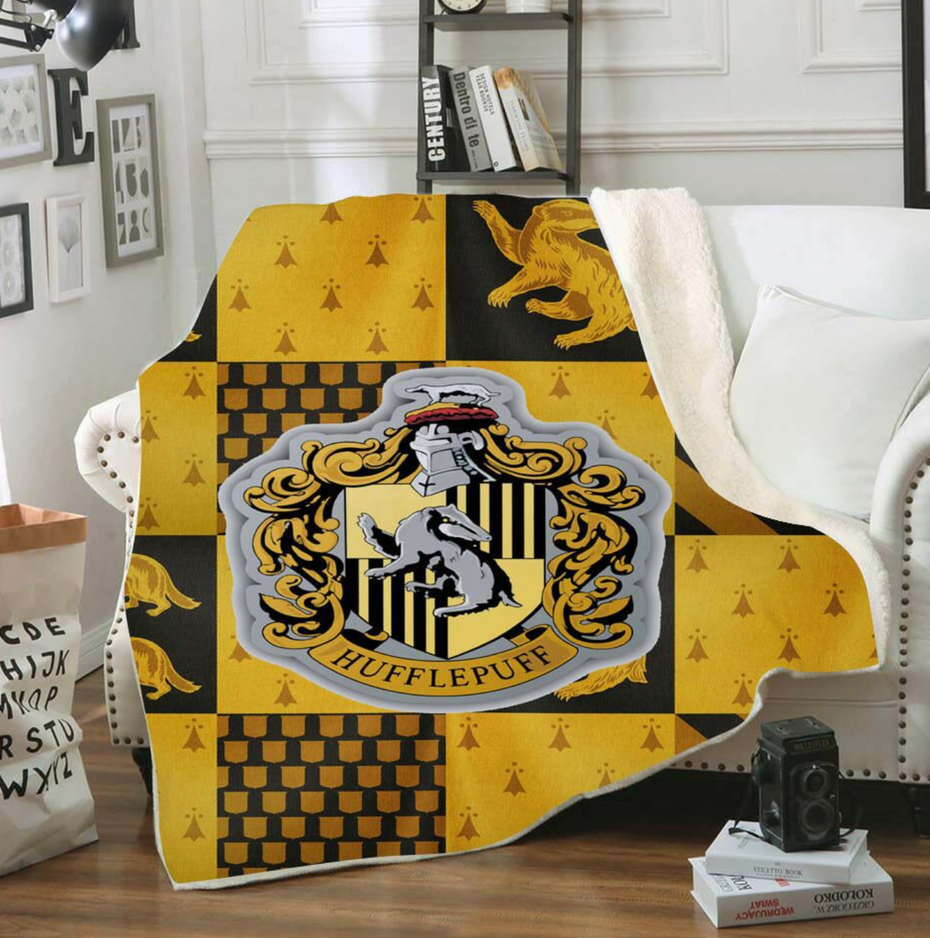 Harry Potter 3d Digital Printing Cotton Velvet Square Blanket Double-Layer Thickened Lazy Sofa Blanket