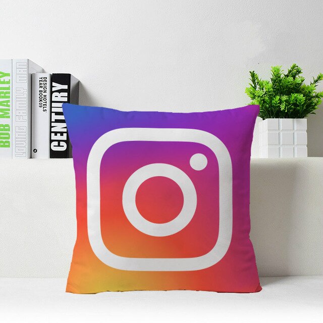 Instagram Youtube Facebook google twitter Pinterest Customized Zippered Square Throw Pillowcase Sham Protector