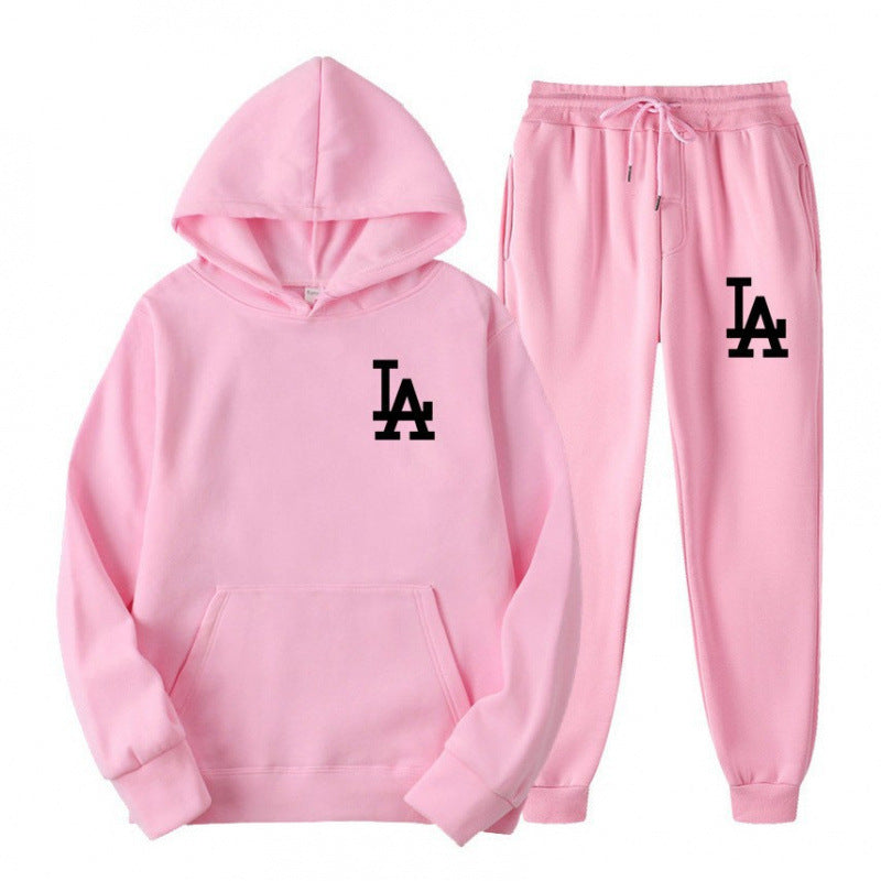 Hooded Sweatshirt Printed Unisex Lightweight Fleece Trendy Loose Casual Sweatshirt and Pants Set Jacket Winter Men's Fashion