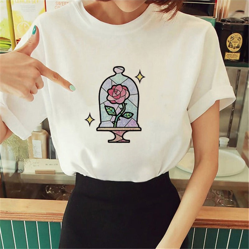 Summer Little Prince Pattern Printed Women's T-shirt Fashionable and Exquisite Women's Top Girls' Summer Wear