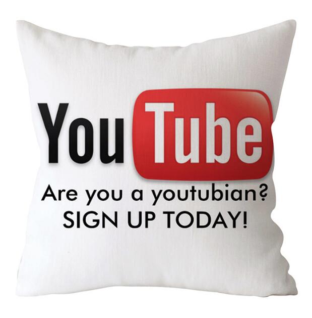Instagram Youtube Facebook google twitter Pinterest Customized Zippered Square Throw Pillowcase Sham Protector