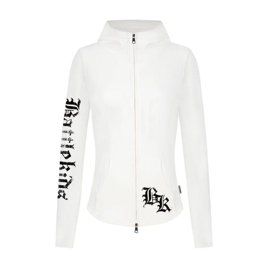 Retro Letter High Street Long Sleeve Open Front Hoodie for Women