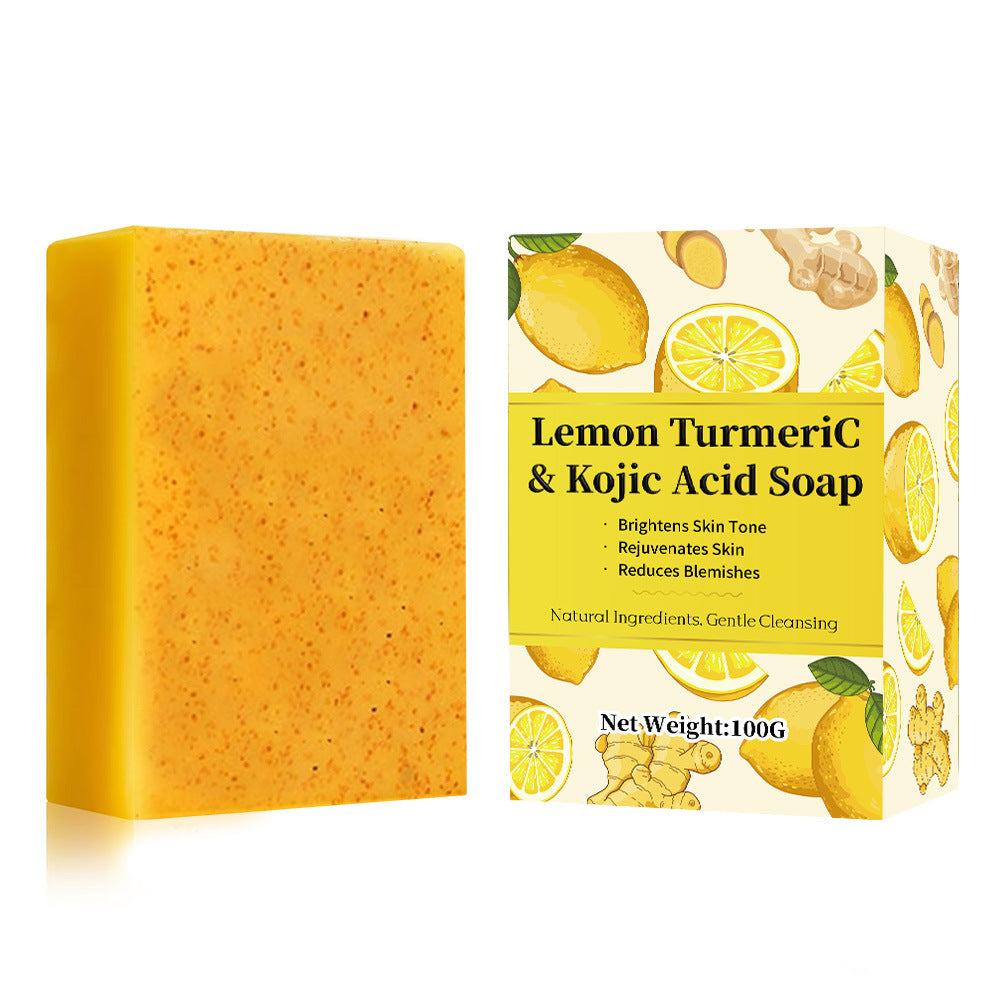 Turmeric Soap Rice Soap VC Handcrafted Cold-Pressed Soap for Cleansing Bathing and Face Washing