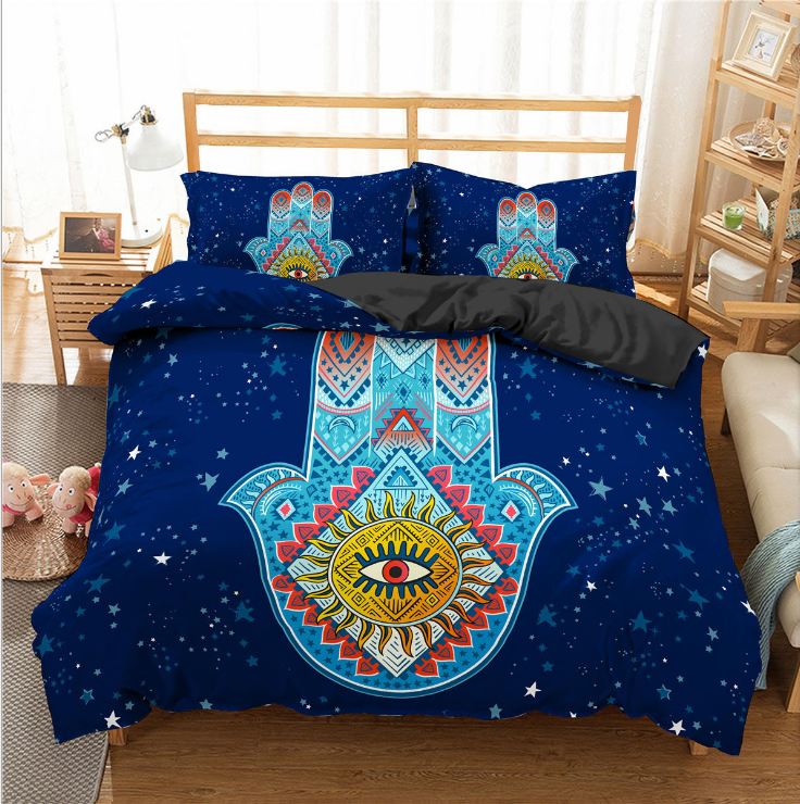 3D palm new digital printing bed three piece set