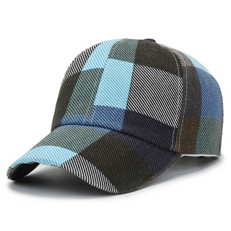 Large grid sun hat sunshade hat men's and women's windproof hat colorful and fashionable